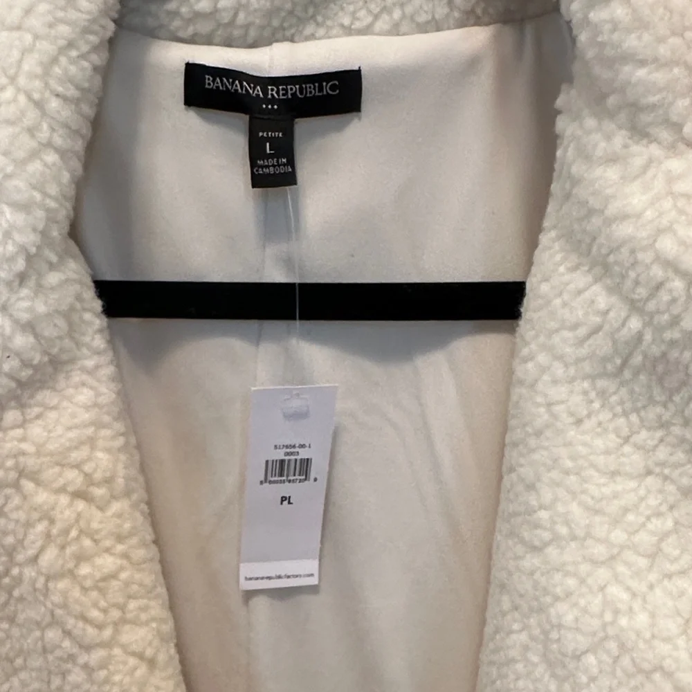 Banana Republic Cream Teddy Jacket, Large, NWT - Picture 3 of 4